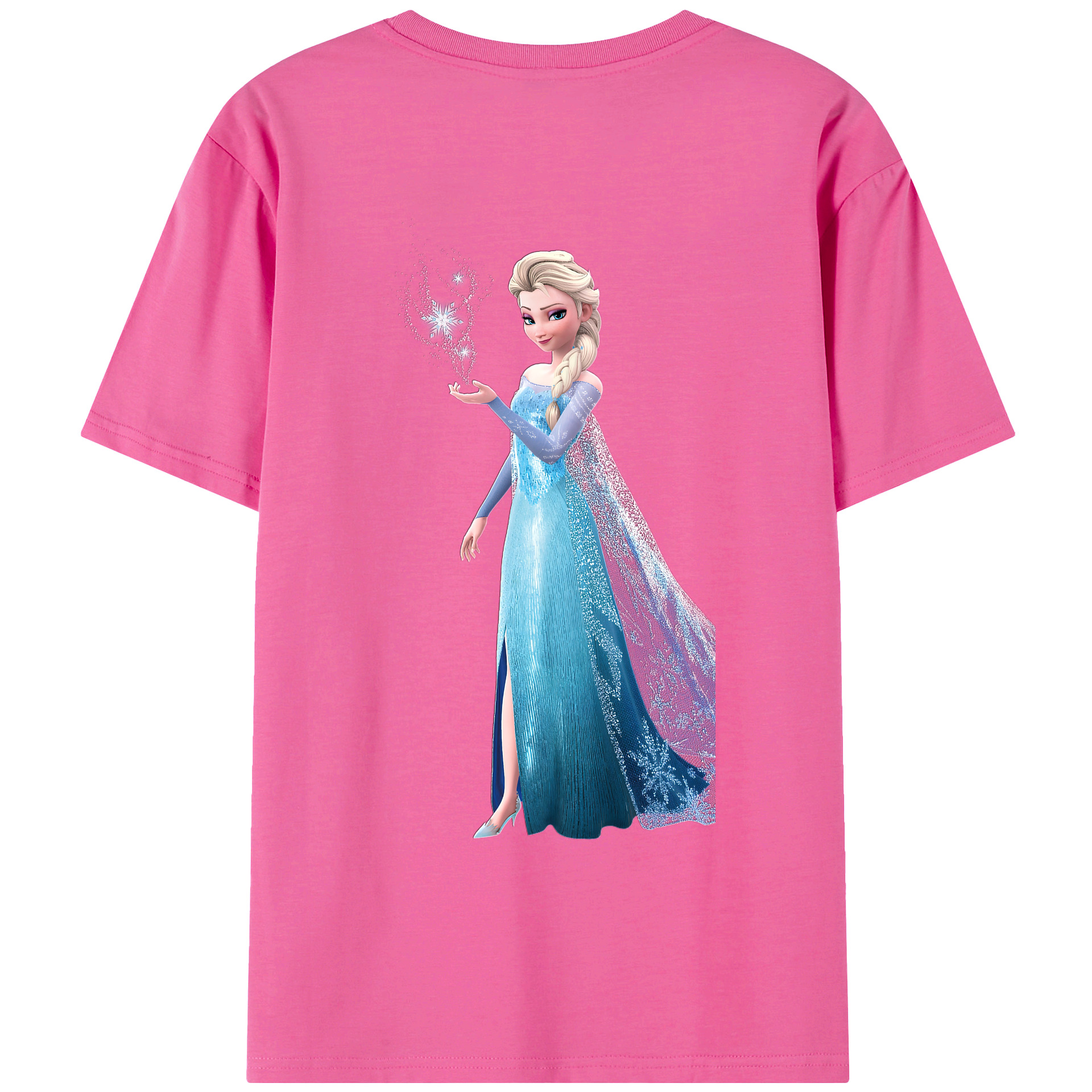 （画像用） アナと雪の女王 アンナ エルサ Frozen Anna Elsa レディース半袖Tシャツ(バックプリント)